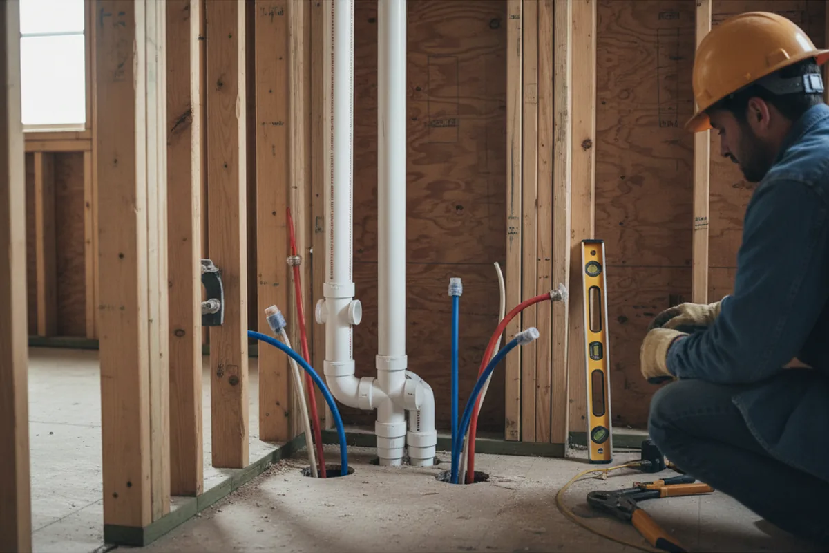 Drain and supply rough-in during Toilet Repair and Installation in Boston